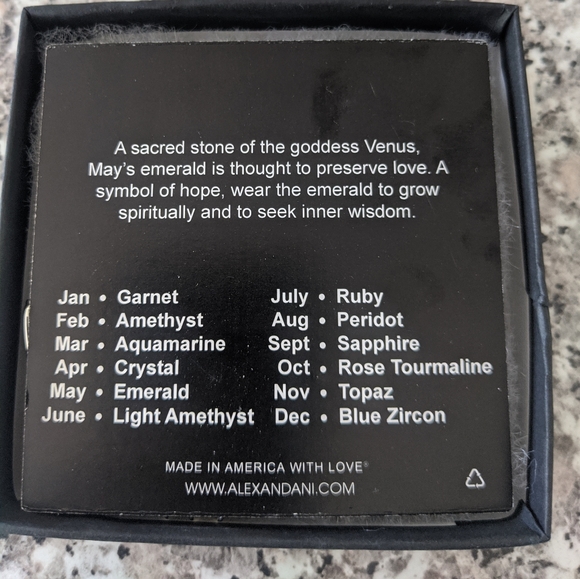 ALEX AND ANI Emerald Swarovski Charm Bangle - Picture 8 of 9